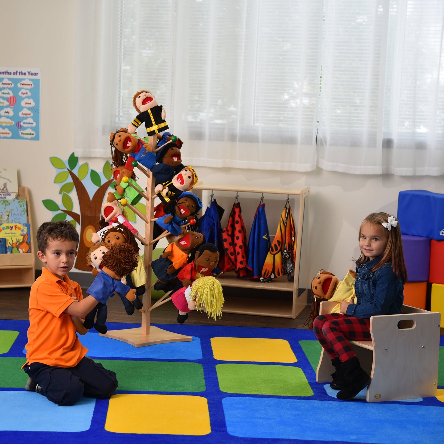 Angeles 15" Ethnic Children Puppets with Movable Mouths - Set of 6 - SchoolOutlet