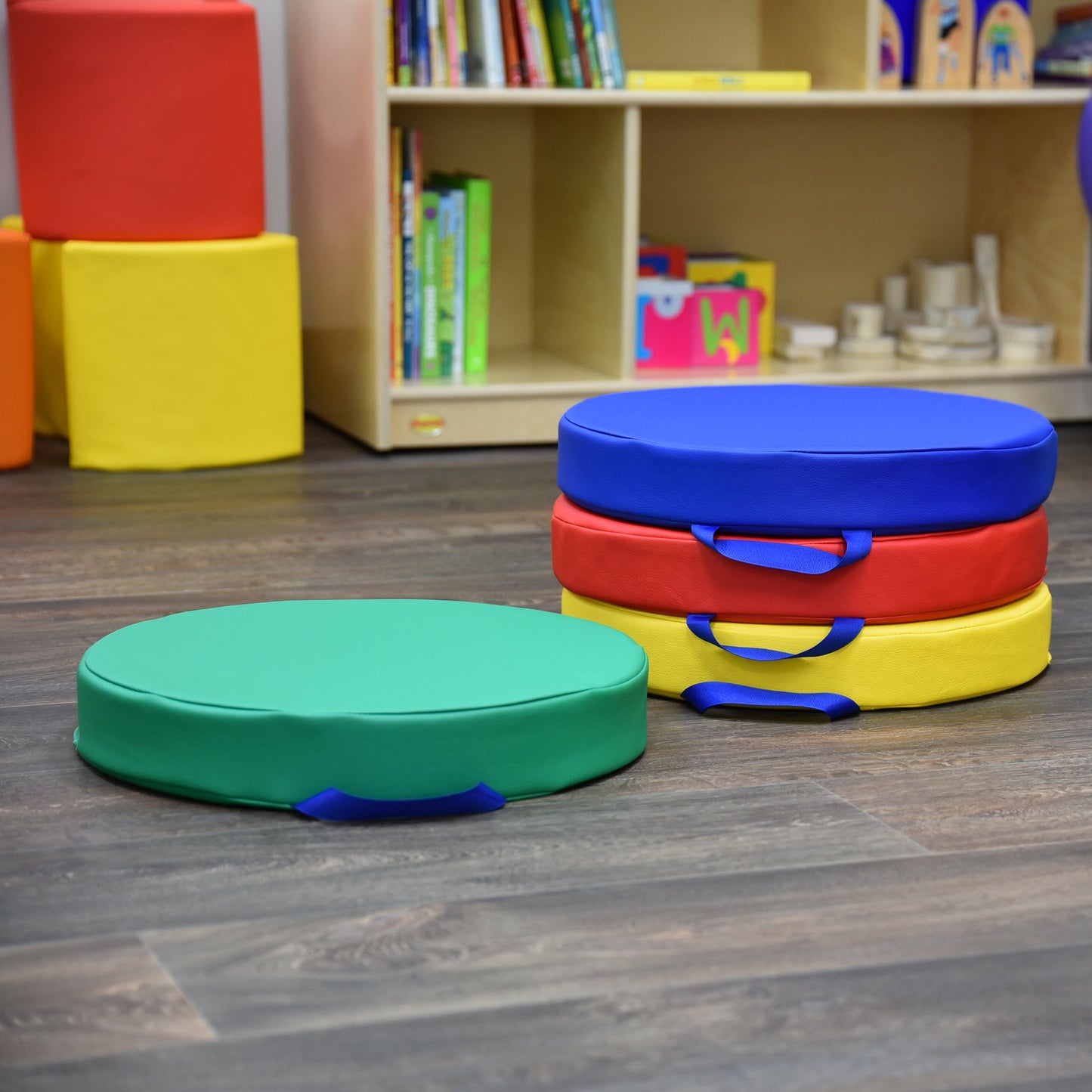 Children's Factory Round Floor Cushions - Set of 4 - Rainbow - SchoolOutlet