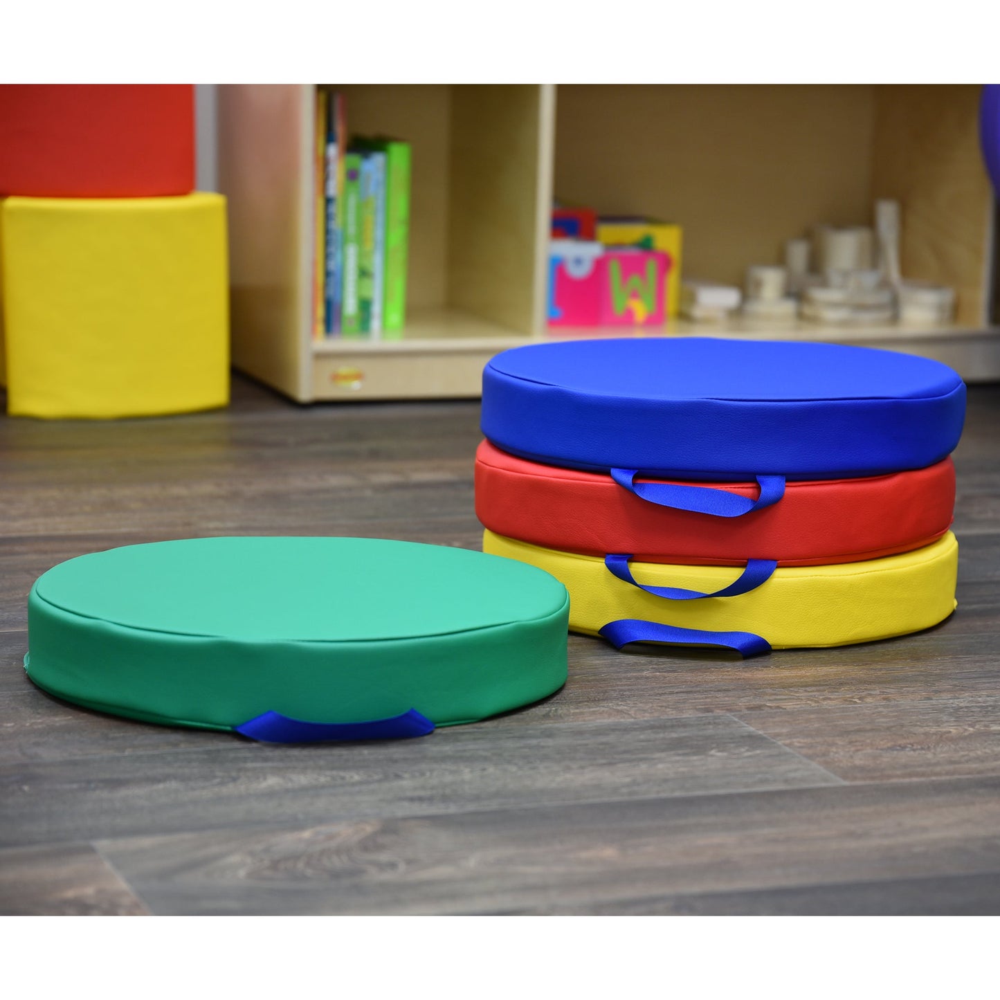 Children's Factory Round Floor Cushions - Set of 4 - Rainbow - SchoolOutlet