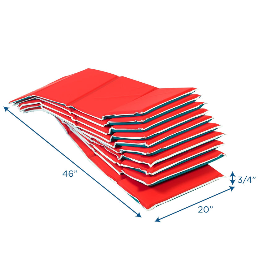 Children's Factory Pillow Rest Mat - Set of 10 - Red/Green (CF400-011) - SchoolOutlet