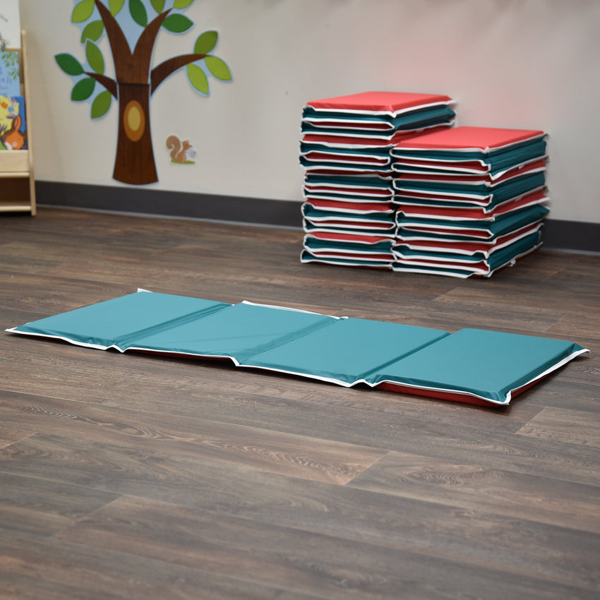 Children's Factory Pillow Rest Mat - Set of 10 - Red/Green (CF400-011) - SchoolOutlet