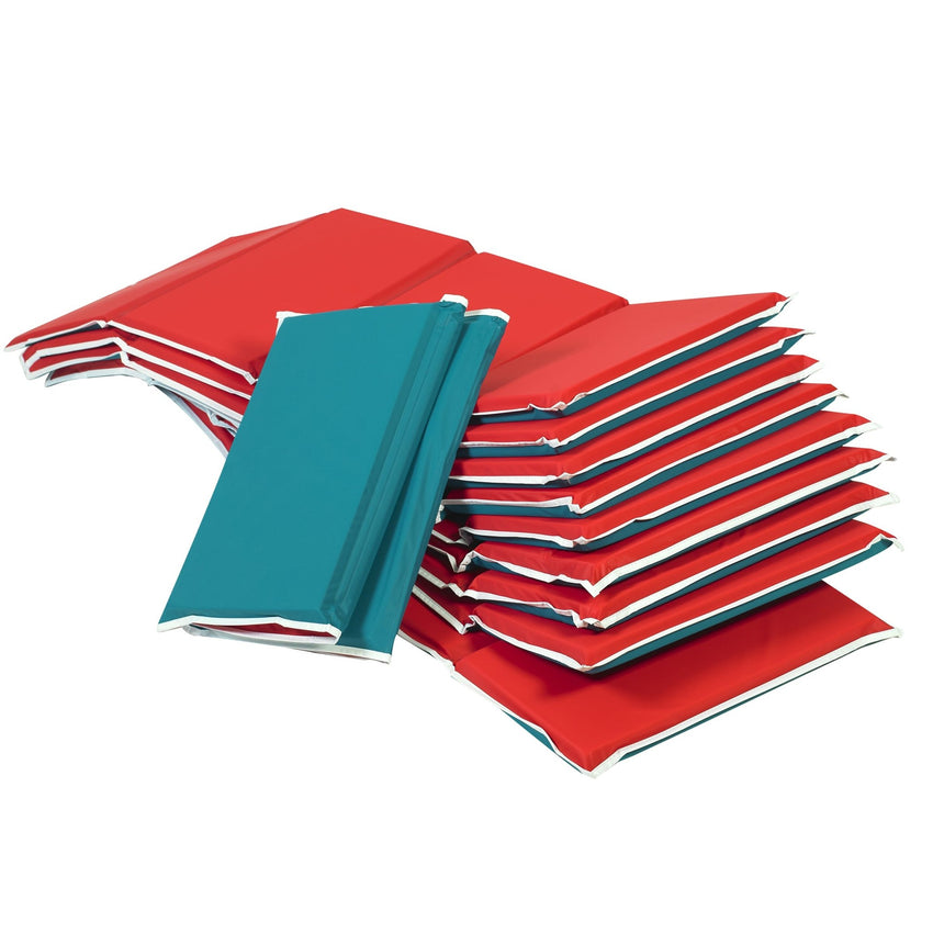 Children's Factory Pillow Rest Mat - Set of 10 - Red/Green (CF400-011) - SchoolOutlet