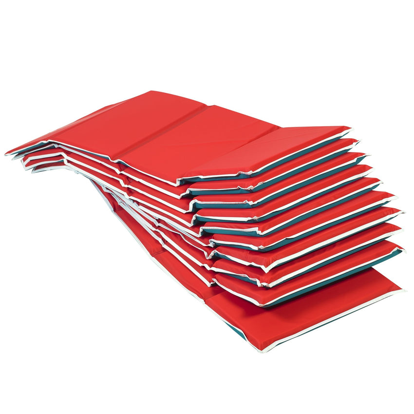 Children's Factory Pillow Rest Mat - Set of 10 - Red/Green (CF400-011) - SchoolOutlet