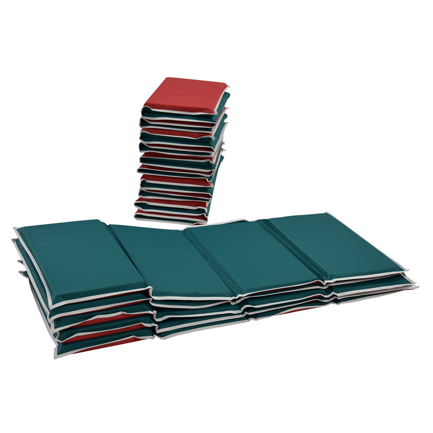 Children's Factory Pillow Rest Mat - Set of 10 - Red/Green (CF400-011) - SchoolOutlet