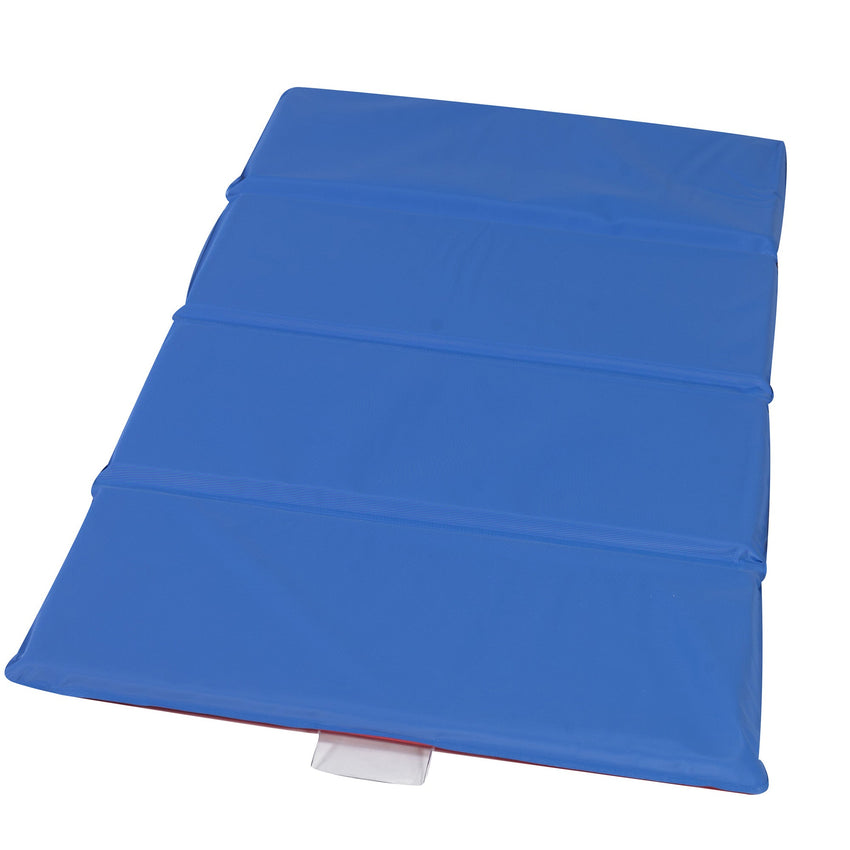 Children's Factory 1" Angels 4 Section Folding Rest Nap Mat - Red/Blue (CF400-508RB) - SchoolOutlet