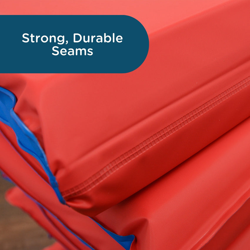 Angeles 2" Infection Control Folding Mat - Red/Blue 4 Sections (CF400-509RB) - SchoolOutlet