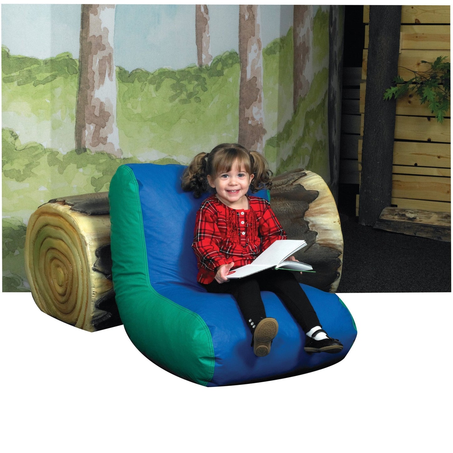 Children's Factory Preschool High Back Lounger - Blue/Green - SchoolOutlet