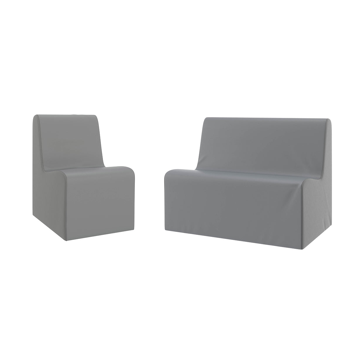 Children's Factory Happy Hangout Large Contour Chair and Sofa Set (CF705 - Chair and Sofa Set) - SchoolOutlet