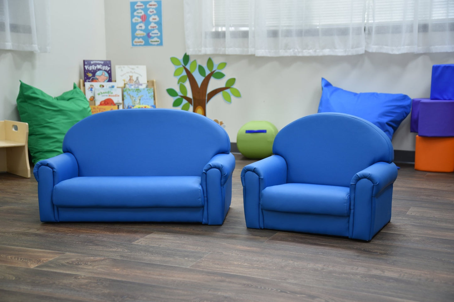 Children's Factory As We Grow Sofa with Black Legs - Deep Water (CF805 - 198) - SchoolOutlet
