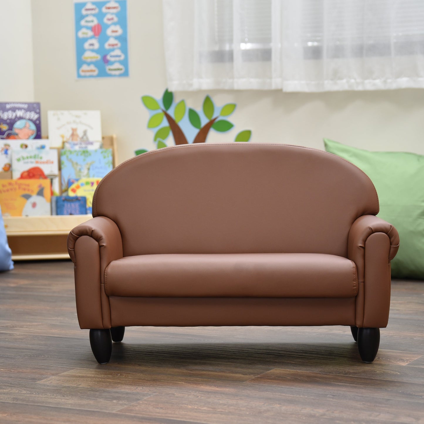 Children's Factory As We Grow Sofa with Black Legs - Walnut (CF805 - 199) - SchoolOutlet