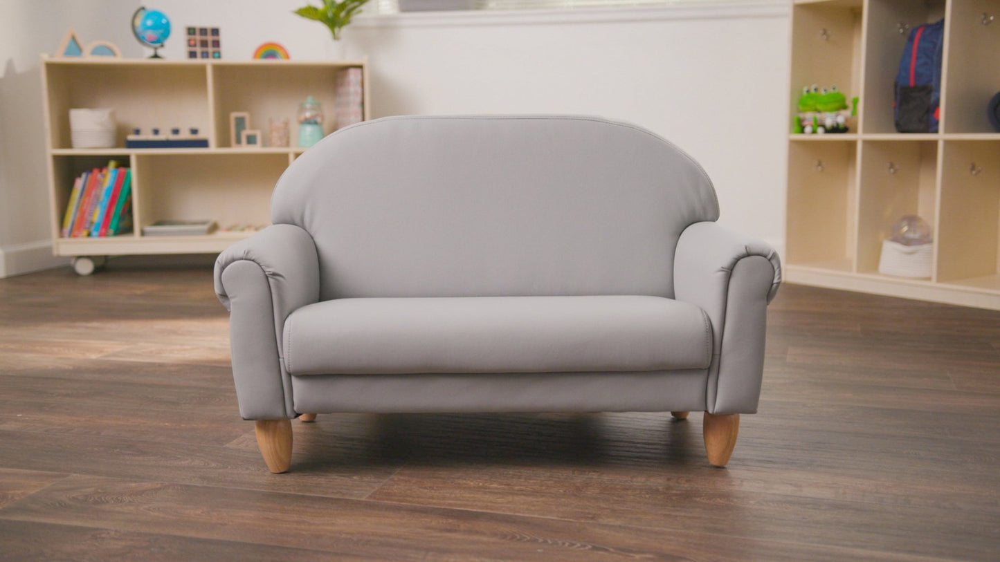 Children's Factory As We Grow Sofa with Natural Legs - Gray (CF805 - 314) - SchoolOutlet
