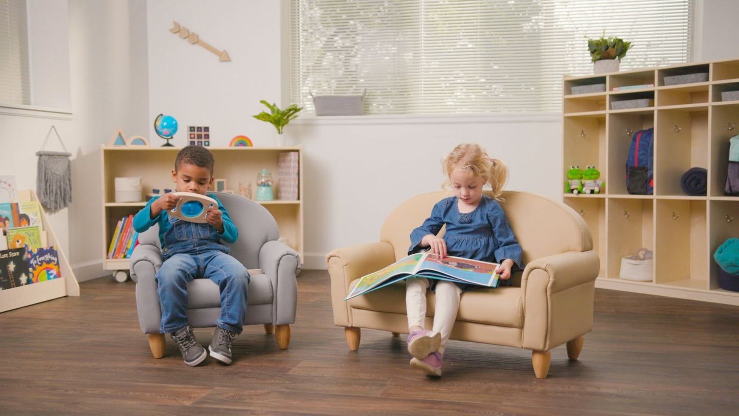 Children's Factory As We Grow Sofa with Natural Legs - Buff (CF805 - 317) - SchoolOutlet