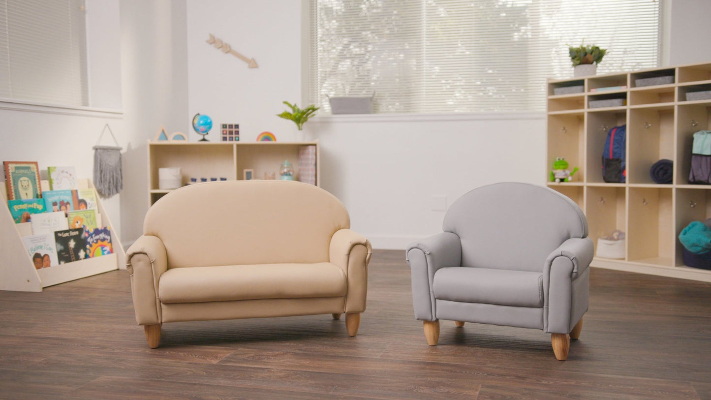 Children's Factory As We Grow Sofa with Natural Legs - Buff (CF805 - 317) - SchoolOutlet