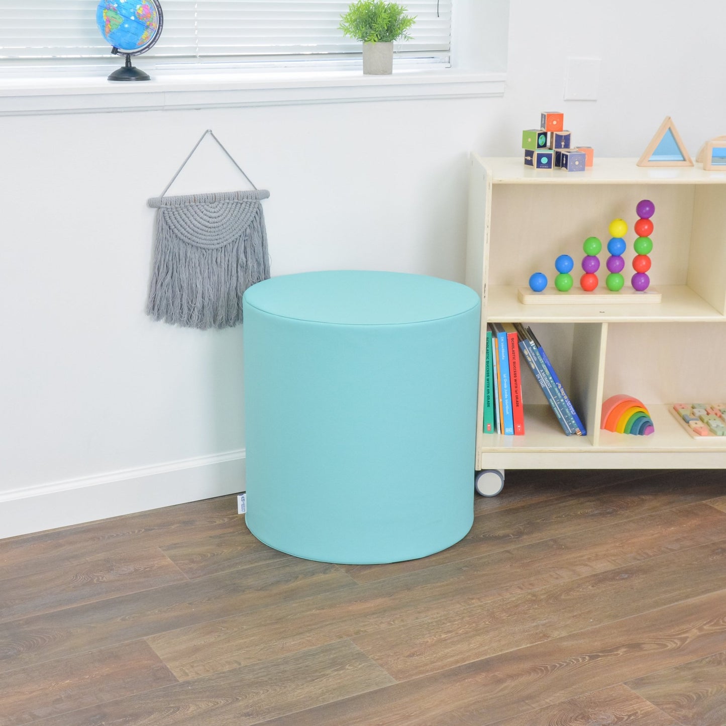 Children's Factory Ottoman - 22" Diameter x 22" H - Tranquility - SchoolOutlet