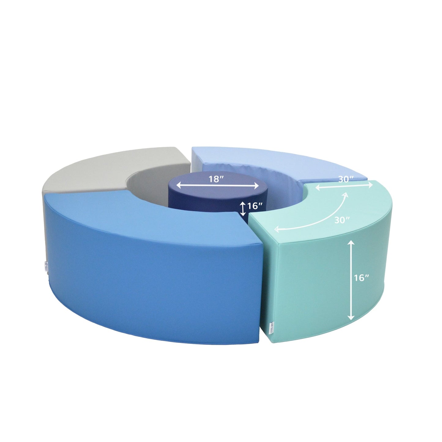 Children's Factory 5 Piece Curve Seating - Tranquility - SchoolOutlet
