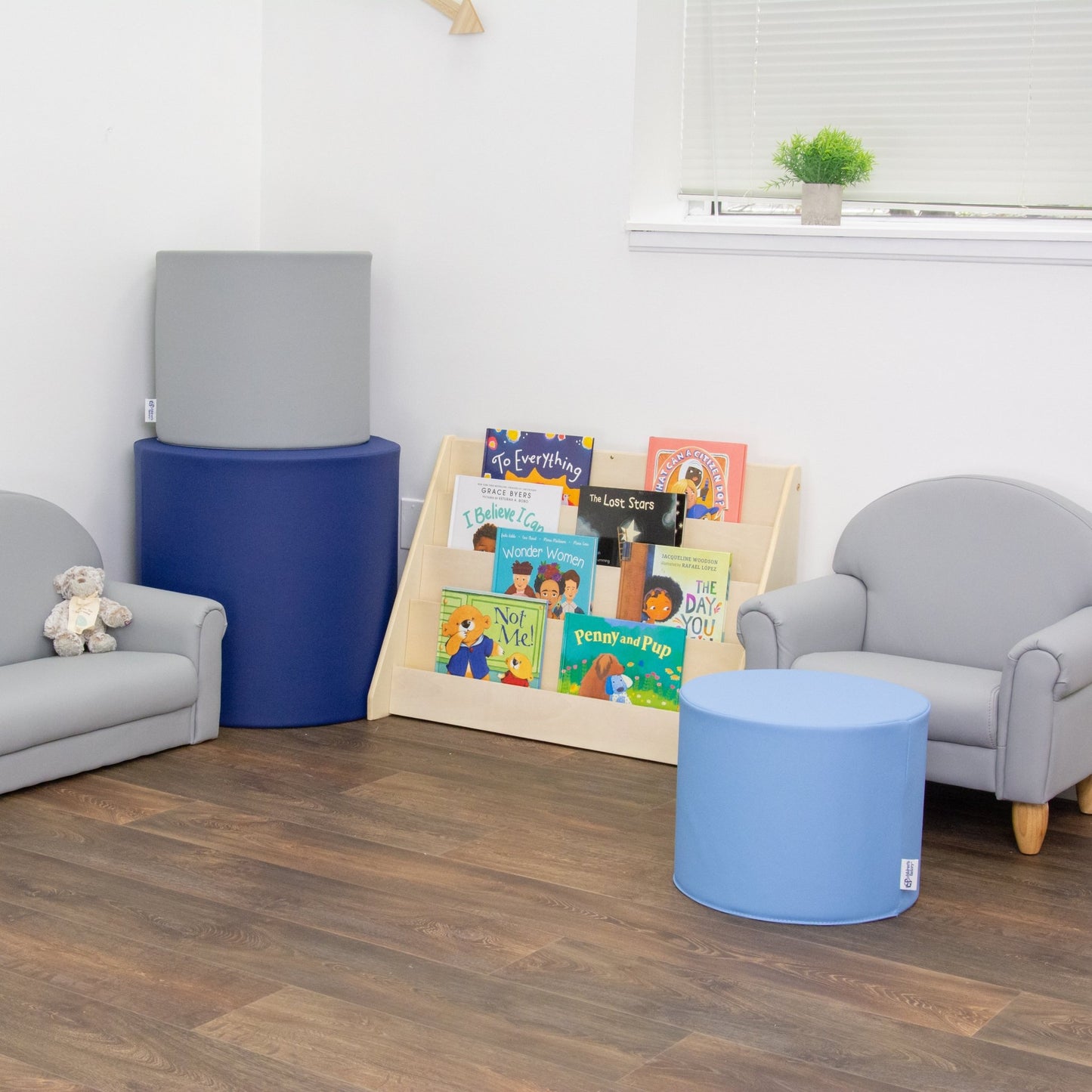 Children's Factory Ottoman Trio - Tranquility - Navy (CF805 - 327TRQ) - SchoolOutlet