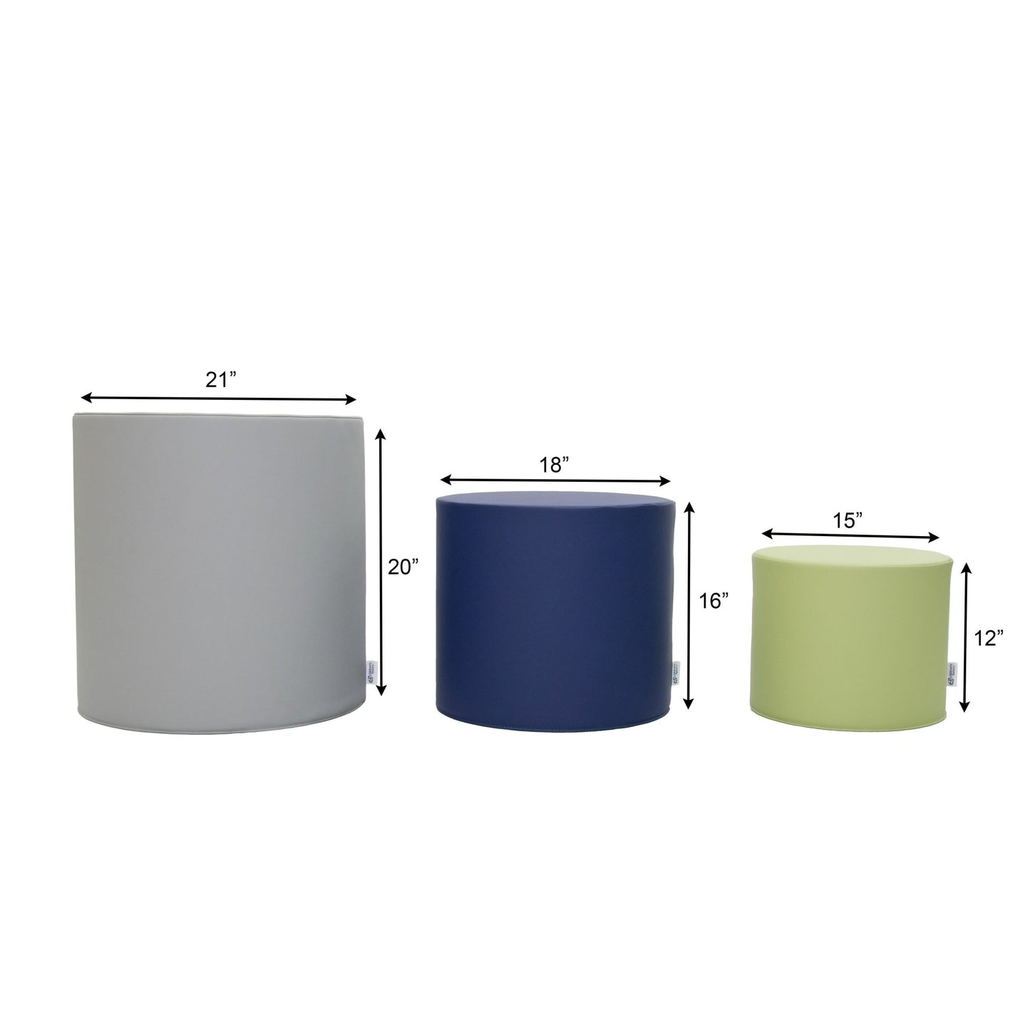 Children's Factory Ottoman Trio - Tranquility - SchoolOutlet