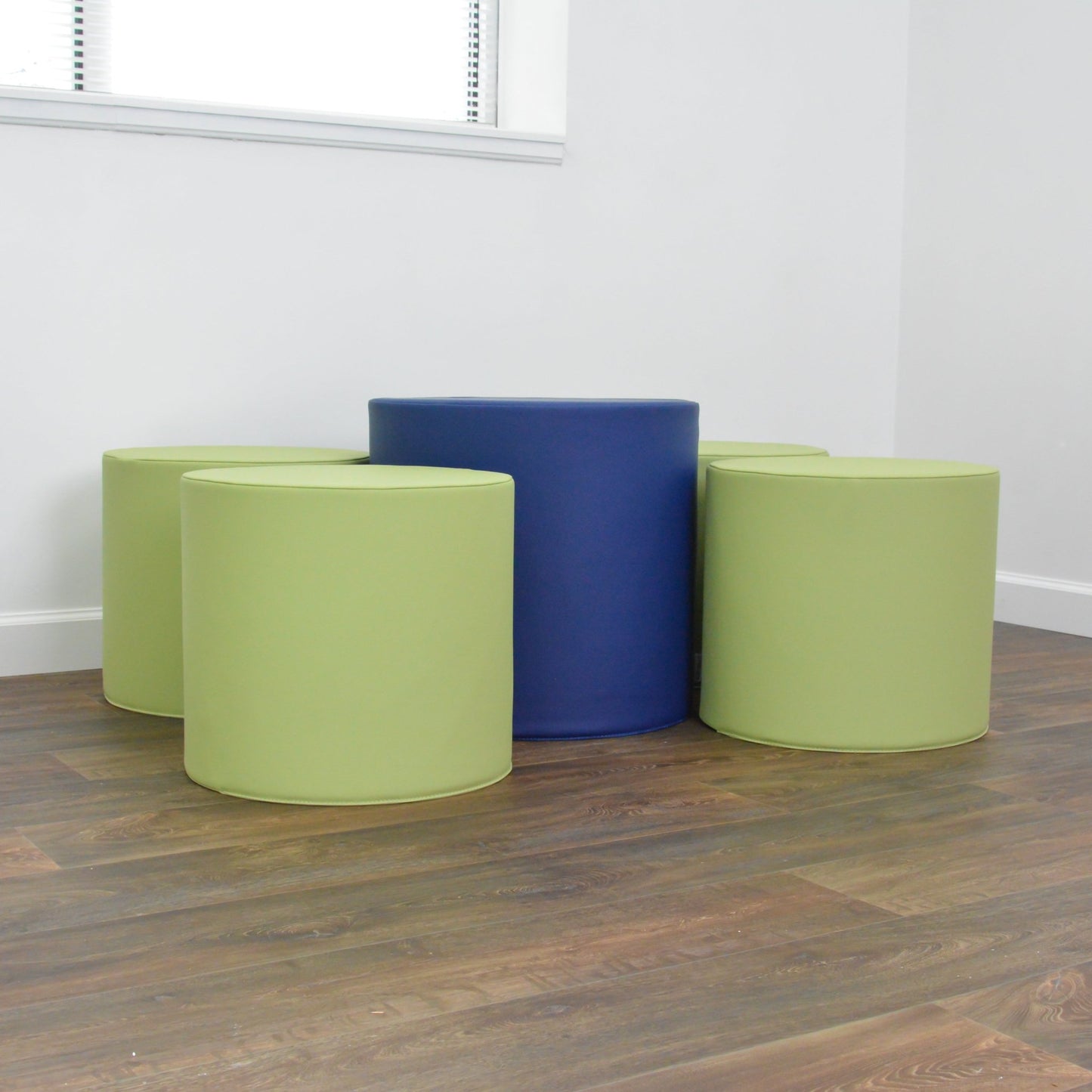 Children's Factory 5 Piece Ottoman Set - Tranquility - Navy (CF805 - 329TRQ) - SchoolOutlet