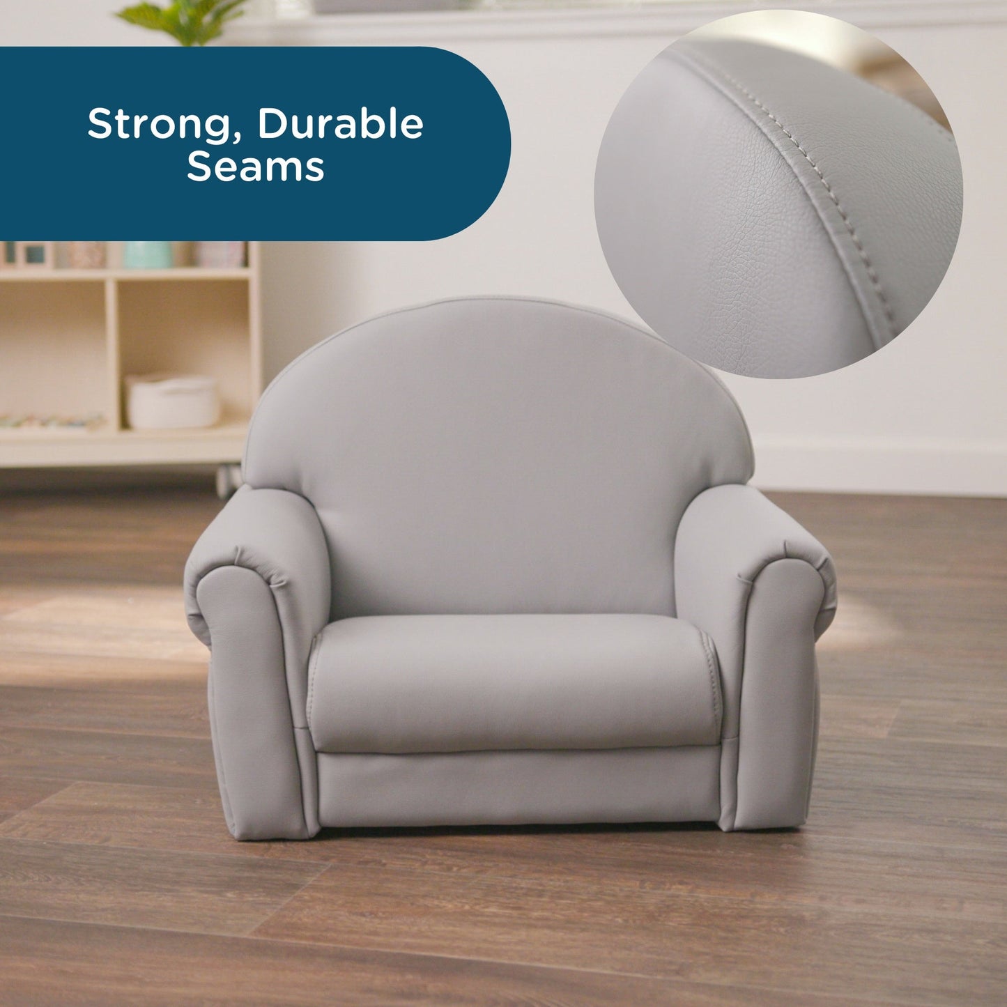 Children's Factory As We Grow Chair & Sofa Set with Natural Legs - Gray (CF805 - 370) - SchoolOutlet