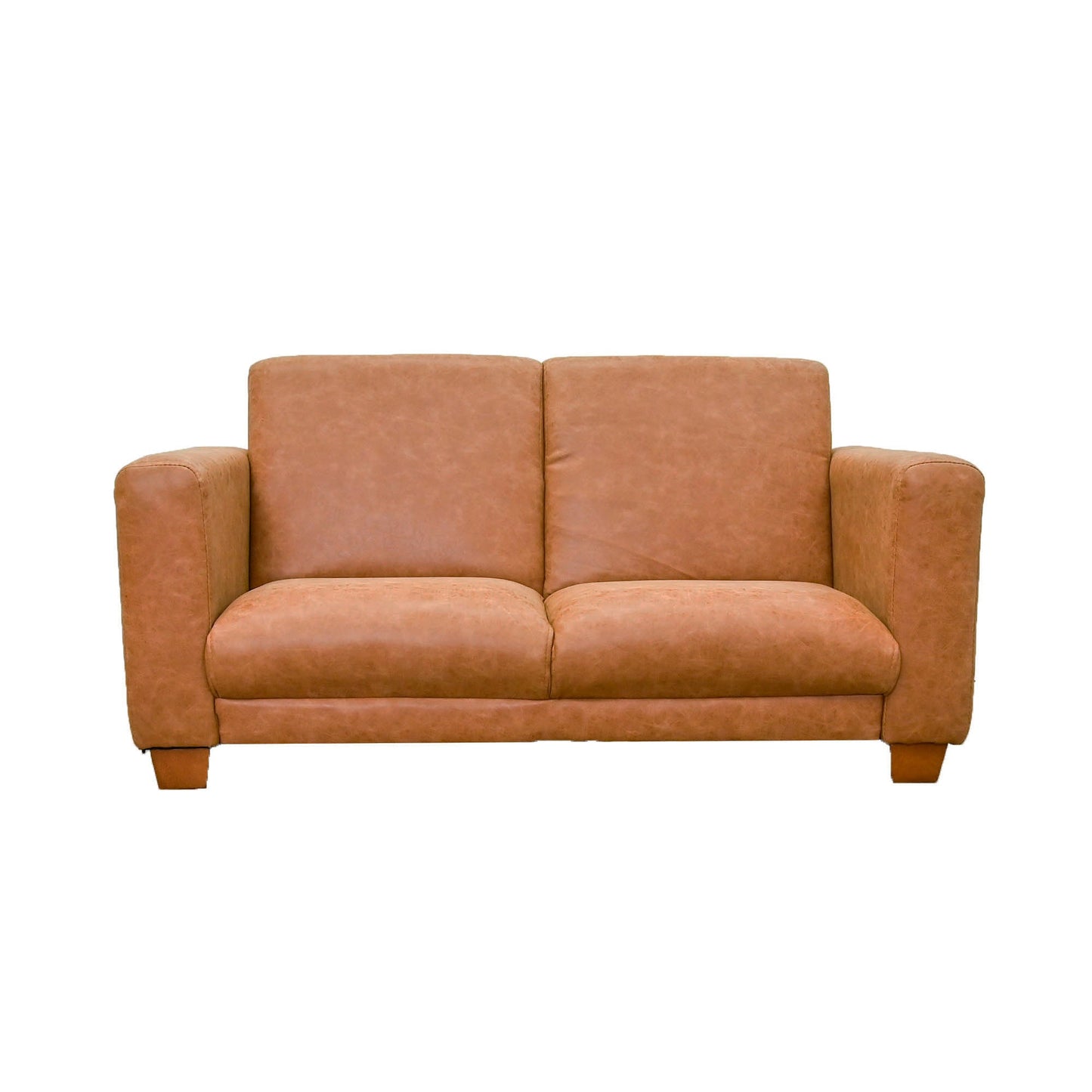 Children's Factory As We Grow Modern Sofa Leather Brown with Walnut Legs - Distressed Brown (CF805 - 413) - SchoolOutlet