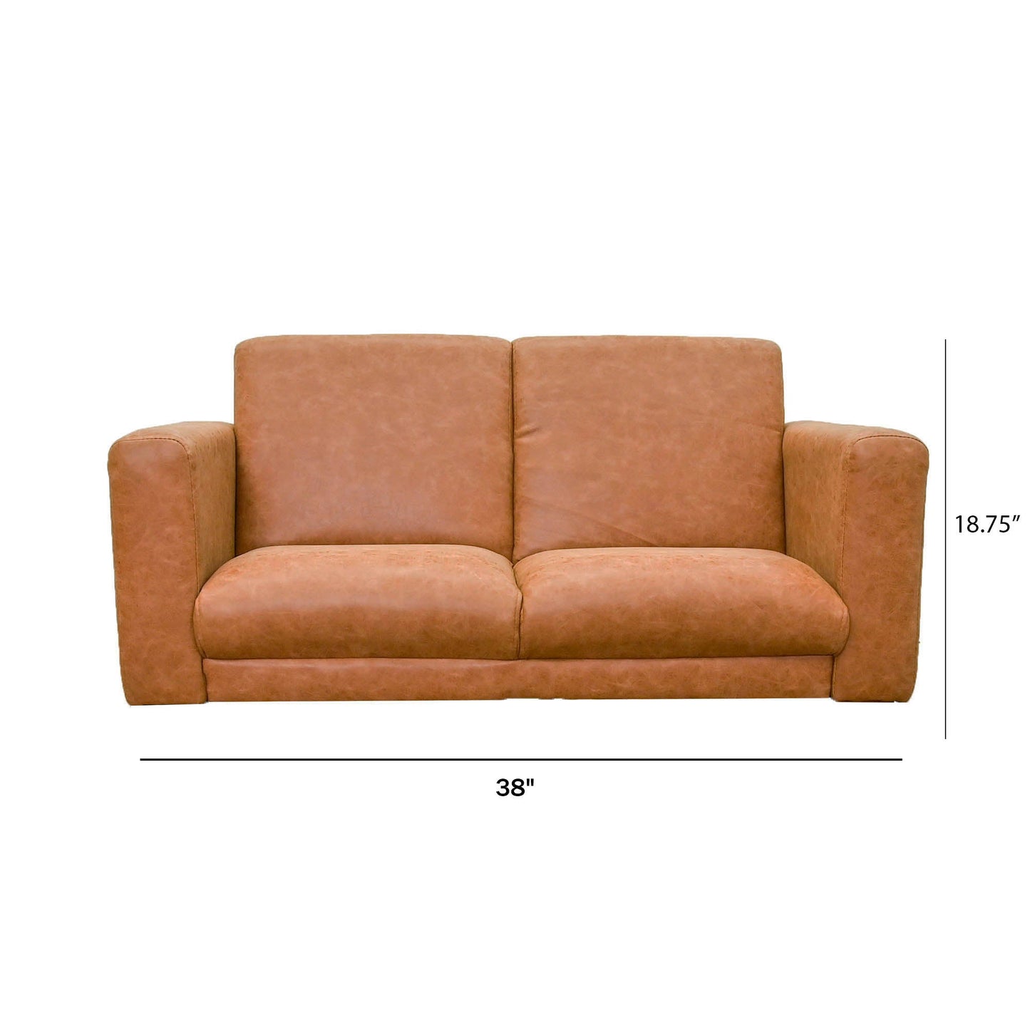 Children's Factory As We Grow Modern Sofa Leather Brown with Walnut Legs - Distressed Brown (CF805 - 413) - SchoolOutlet
