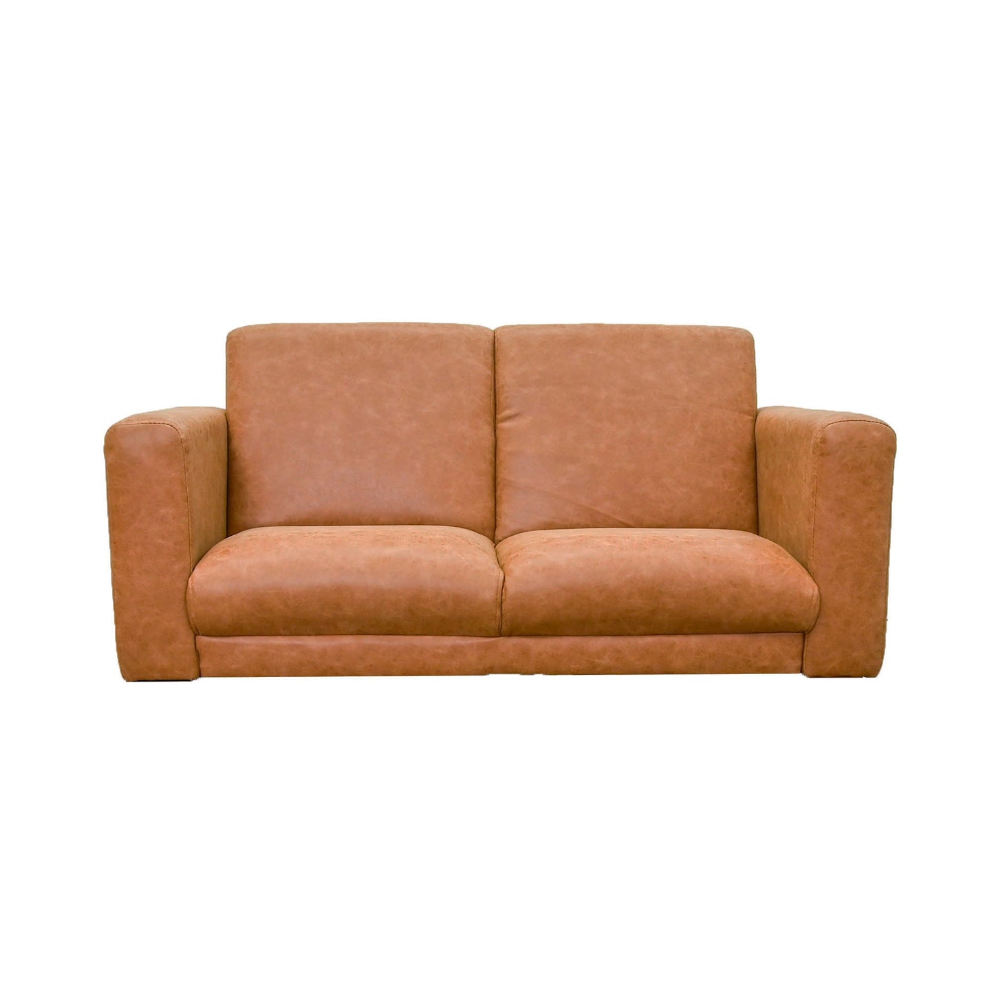 Children's Factory As We Grow Modern Sofa Leather Brown with Walnut Legs - Distressed Brown (CF805 - 413) - SchoolOutlet