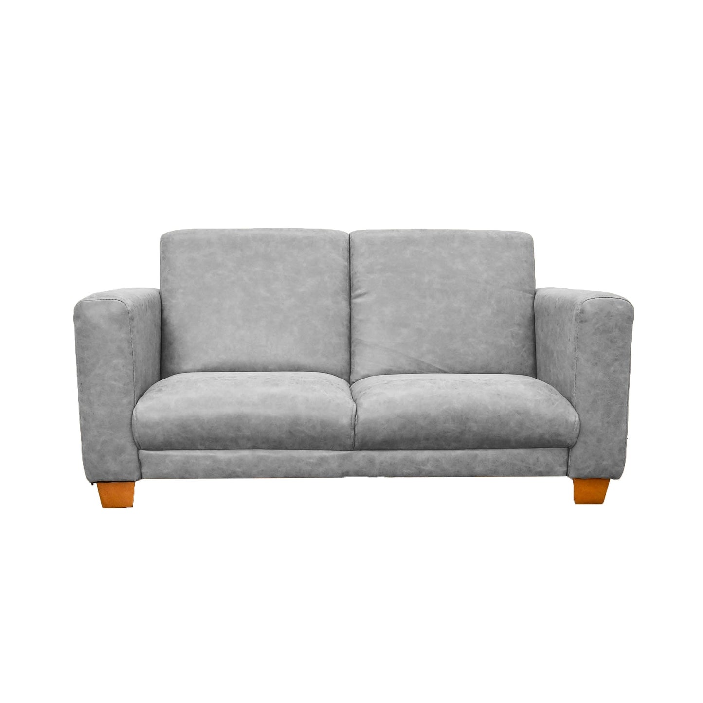 Children's Factory As We Grow Modern Sofa Leather Gray with Walnut Legs - Distressed Gray (CF805 - 416) - SchoolOutlet
