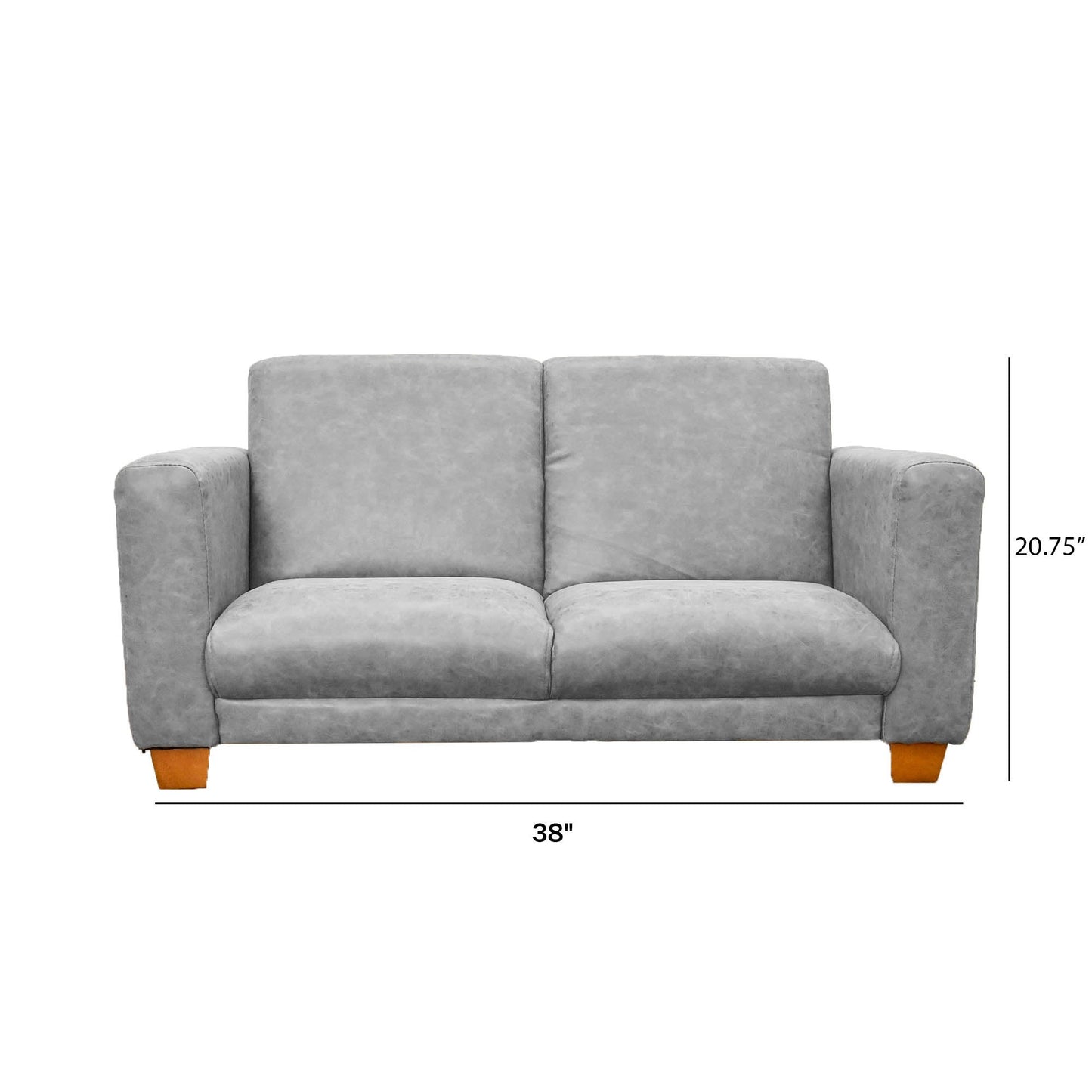 Children's Factory As We Grow Modern Sofa Leather Gray with Walnut Legs - Distressed Gray (CF805 - 416) - SchoolOutlet