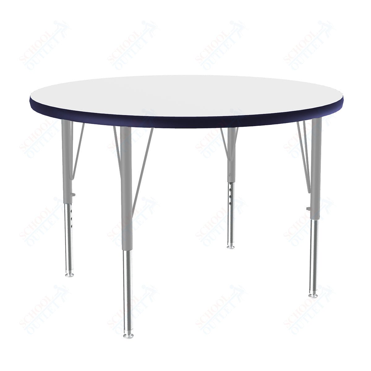 Correll Round Markerboard - Dry Erase Deluxe High Pressure Top - Activity Tables 42"W x 42"L x 19 - 29"H Adjustable Height (COR - A42DE - RND - XX) - SchoolOutlet