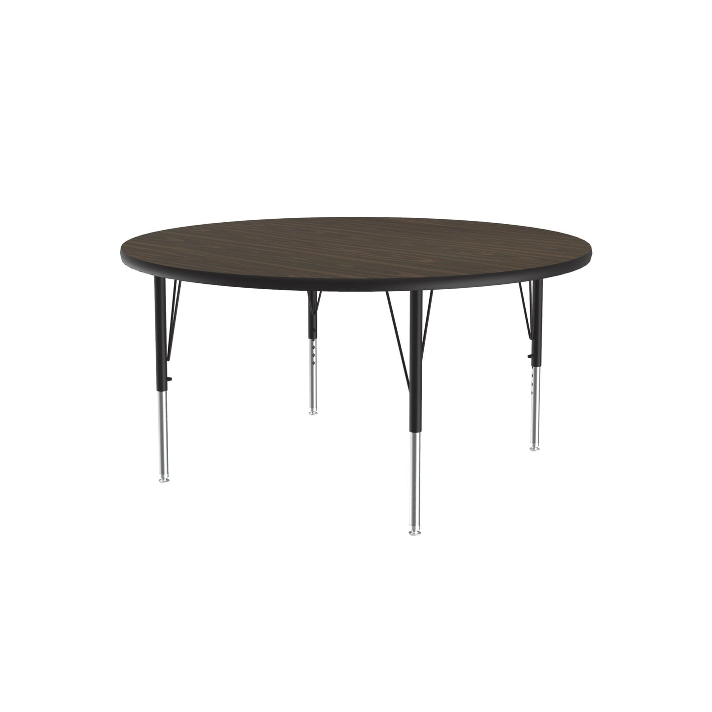 Correll Round Commercial Laminate Top Activity Tables 42"W x 42"L x 19 - 29"H Adjustable Height (COR - A42TF - RND - XX) - SchoolOutlet