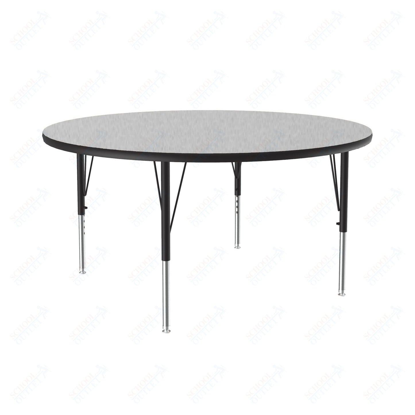 Correll Round Commercial Laminate Top Activity Tables 48"W x 48"L x 19 - 29"H Adjustable Height (COR - A48TF - RND - XX) - SchoolOutlet