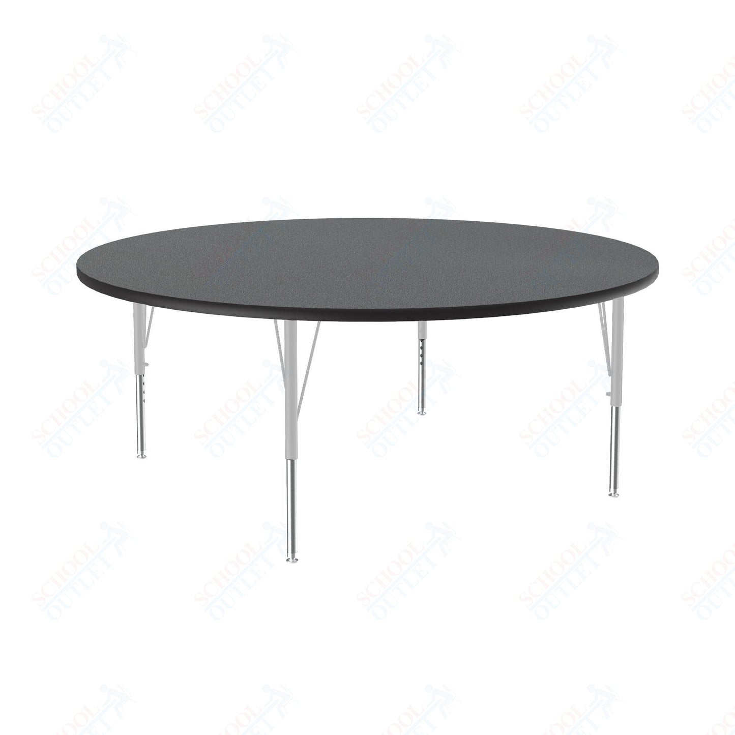 Correll Round Deluxe High - Pressure Top Activity Tables 60"W x 60"L x 19 - 29"H Adjustable Height (COR - A60 - RND - XX) - SchoolOutlet