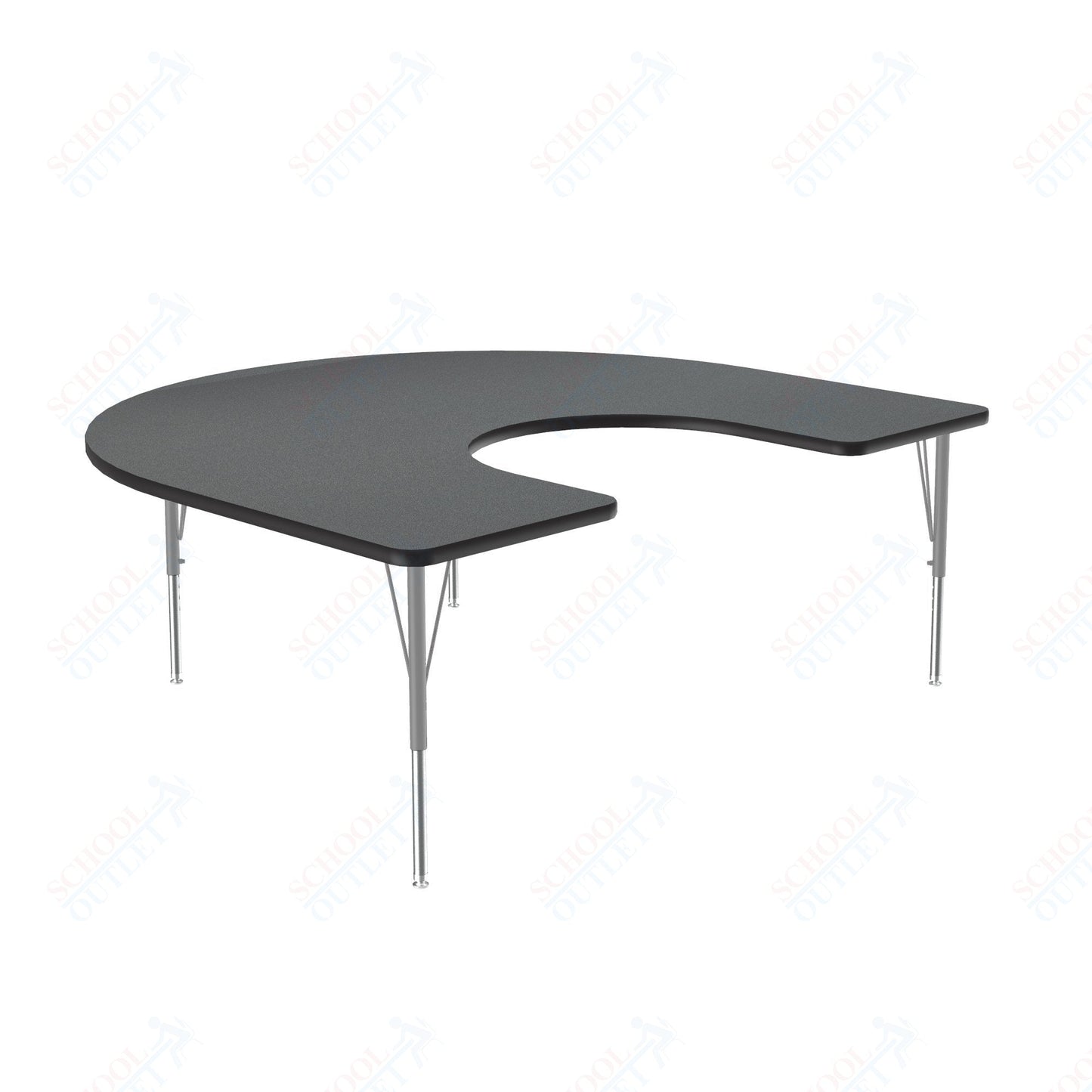 Correll Horseshoe Deluxe High - Pressure Top Activity Tables 60"W x 66"L x 19 - 29"H Adjustable Height (COR - A6066 - XX) - SchoolOutlet