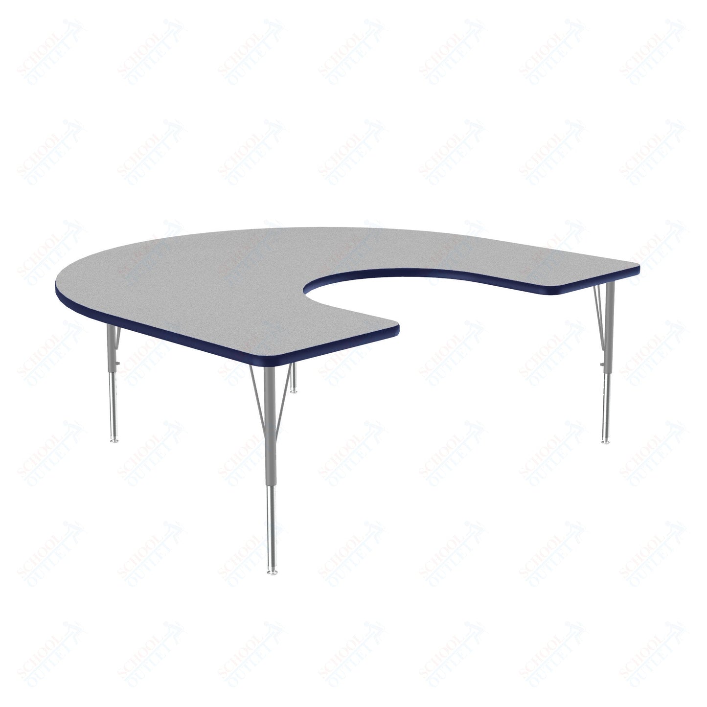 Correll Horseshoe Commercial Laminate Top Activity Tables 60"W x 66"L x 19 - 29"H Adjustable Height (COR - A6066TF - HOR - XX) - SchoolOutlet