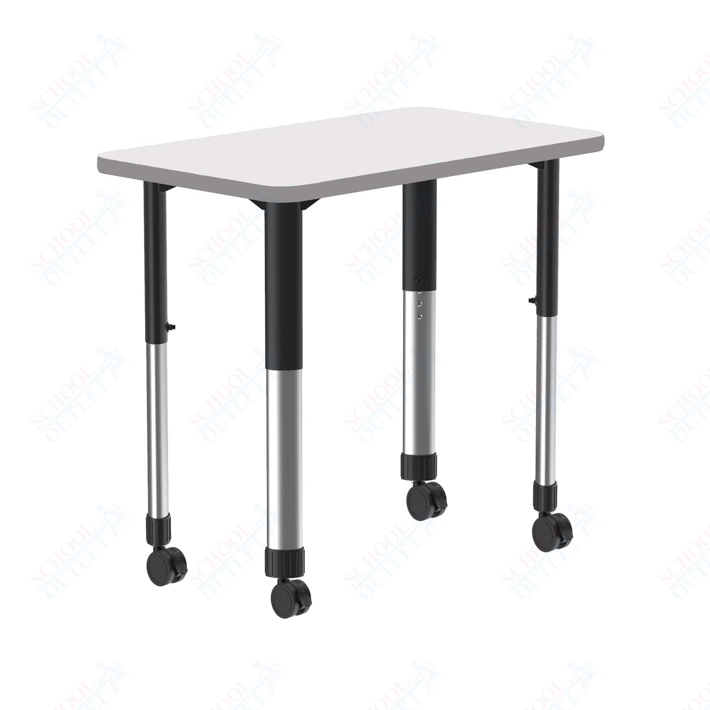 Correll Rectangular Markerboard - Dry Erase High Pressure Collaborative Desk 34"W x 20"L x 25 - 35"H Adjustable Height (COR - AD3420DE - REC - XX) - SchoolOutlet