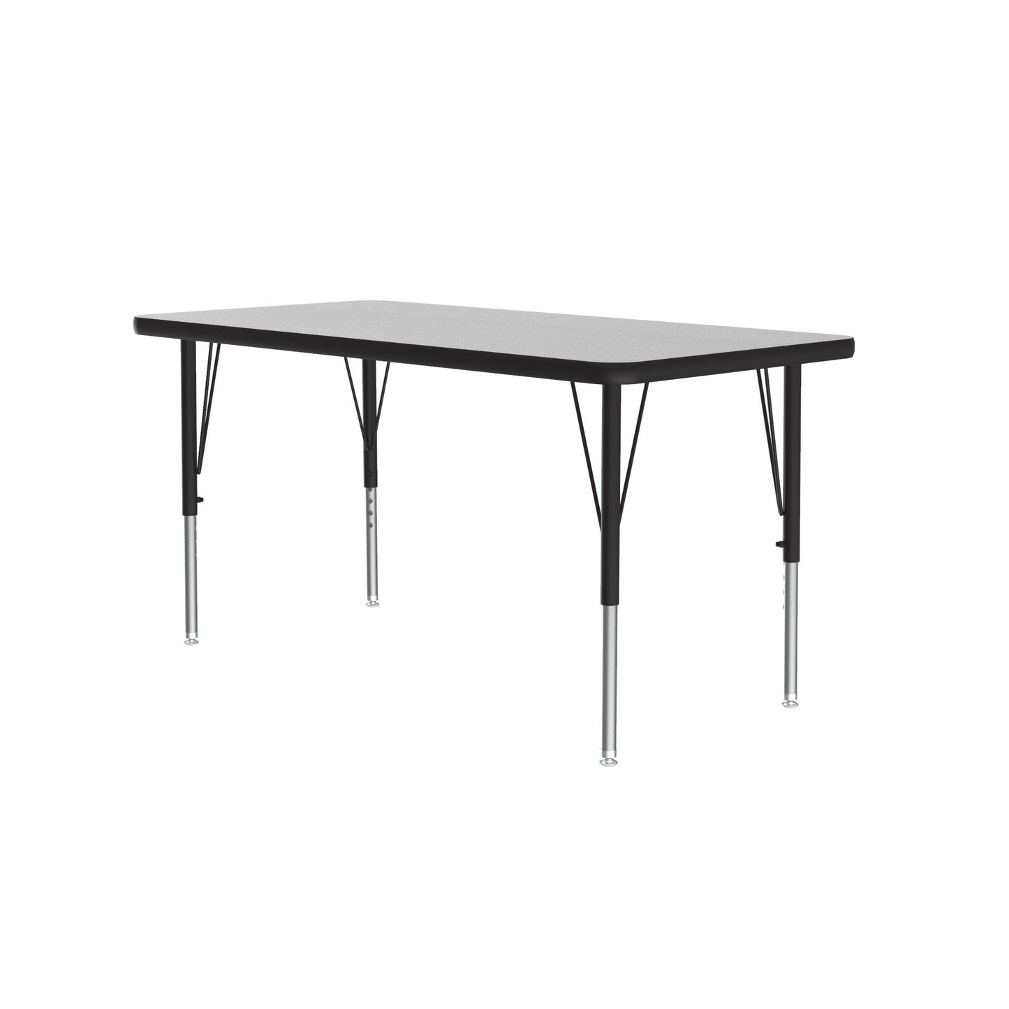 Correll Rectangular Econoline Melamine Top Activity Tables 24"W x 48"L x 19 - 29"H Adjustable Height (COR - AM2448 - REC - XX) - SchoolOutlet