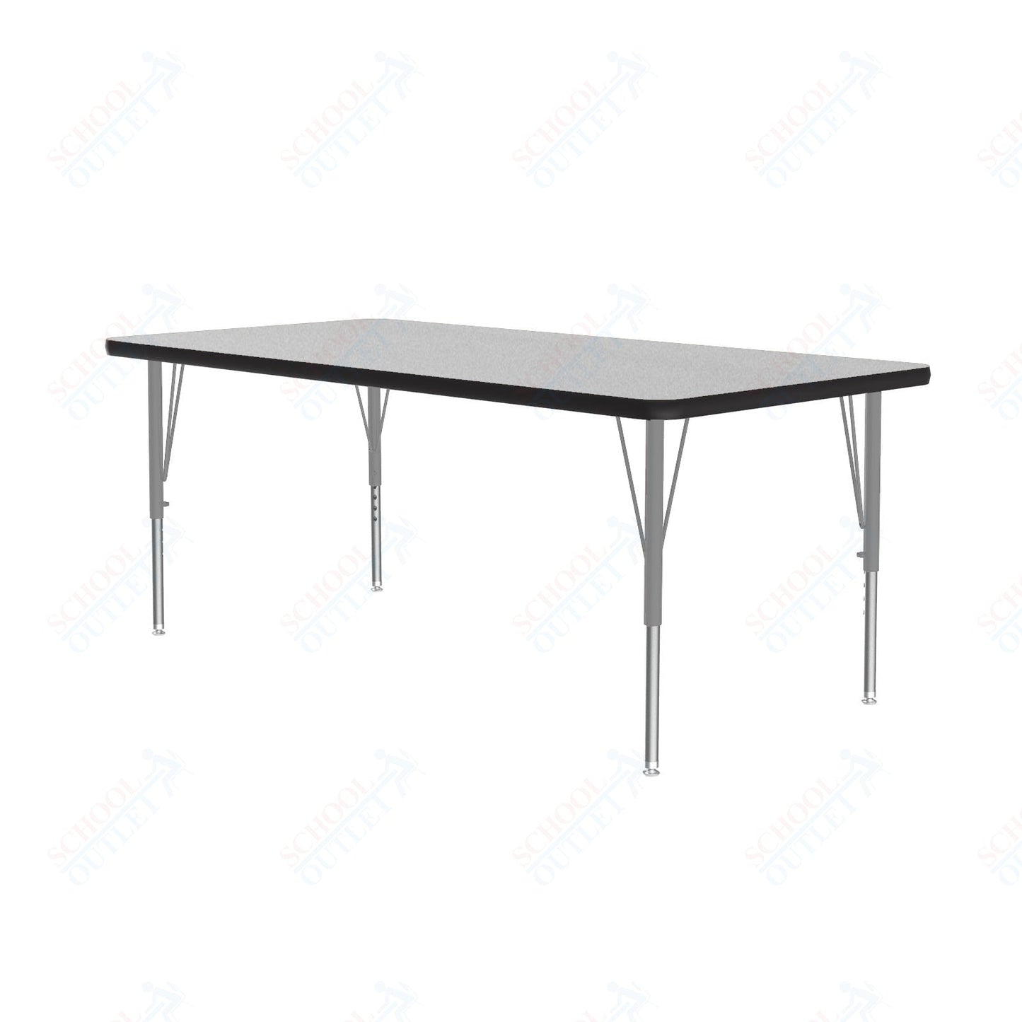 Correll Rectangular Econoline Melamine Top Activity Tables 30"W x 60"L x 19 - 29"H Adjustable Height (COR - AM3060 - REC - XX) - SchoolOutlet