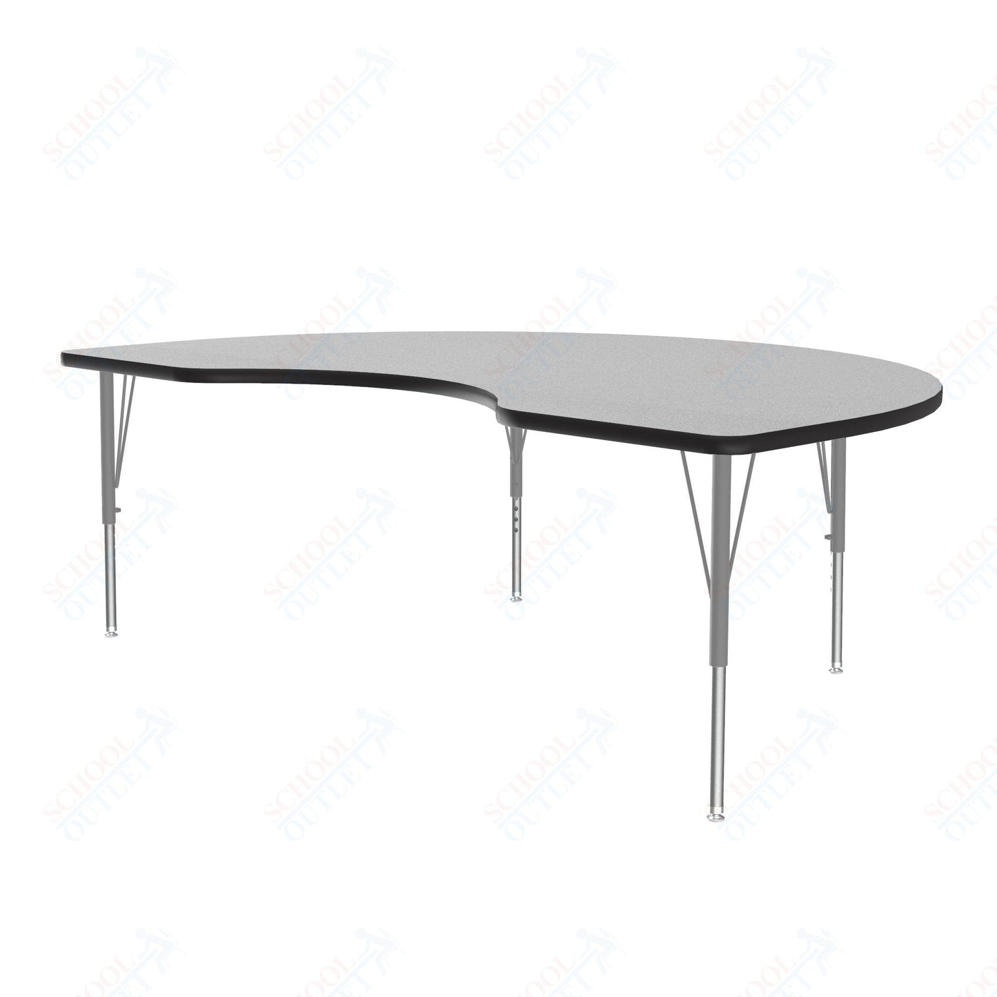 Correll Kidney Econoline Melamine Top Activity Tables 48"W x 72"L x 19 - 29"H Adjustable Height (COR - AM4872 - KID - XX) - SchoolOutlet