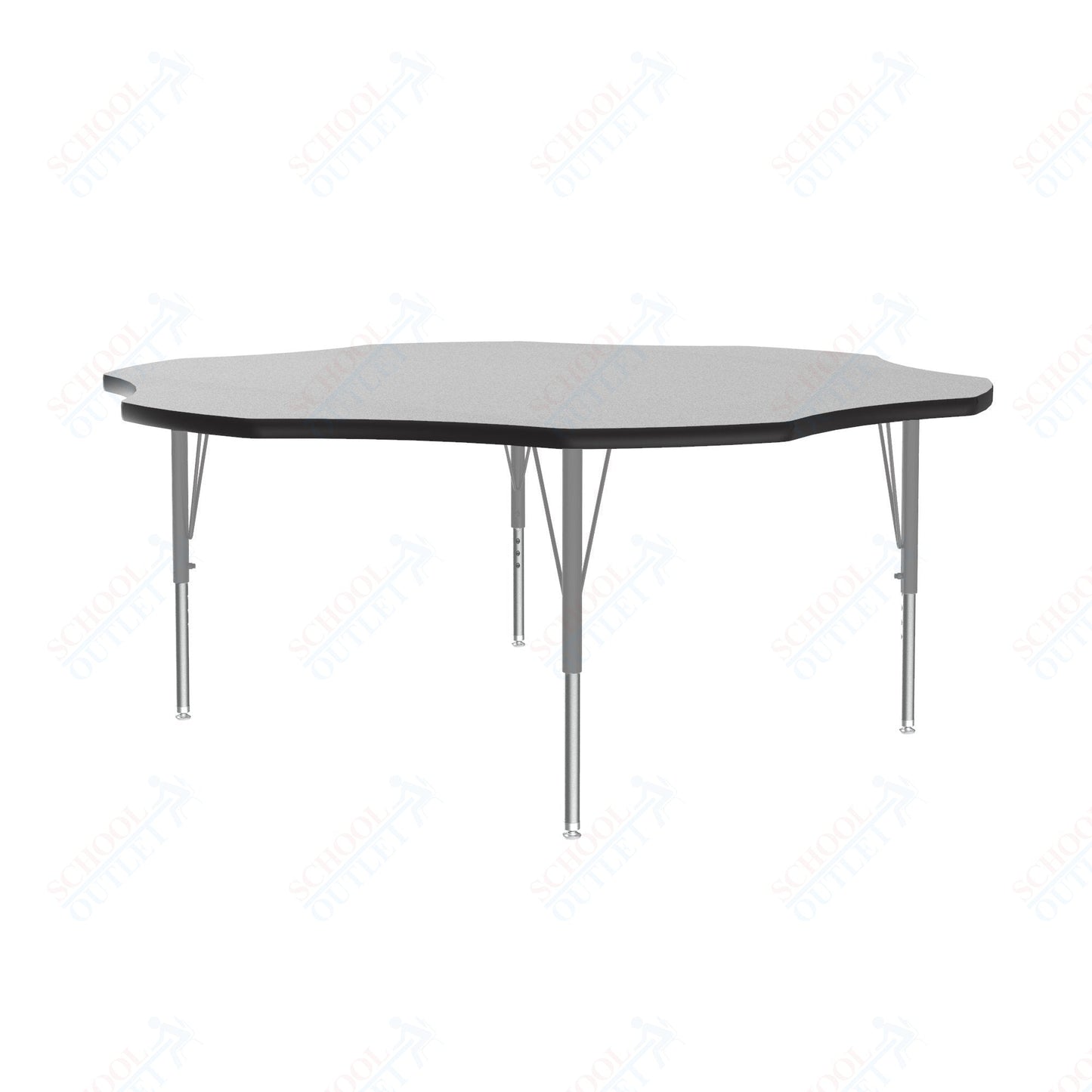 Correll Flower Econoline Melamine Top Activity Tables 60"W x 60"L x 19 - 29"H Adjustable Height (COR - AM60 - FLR - XX) - SchoolOutlet