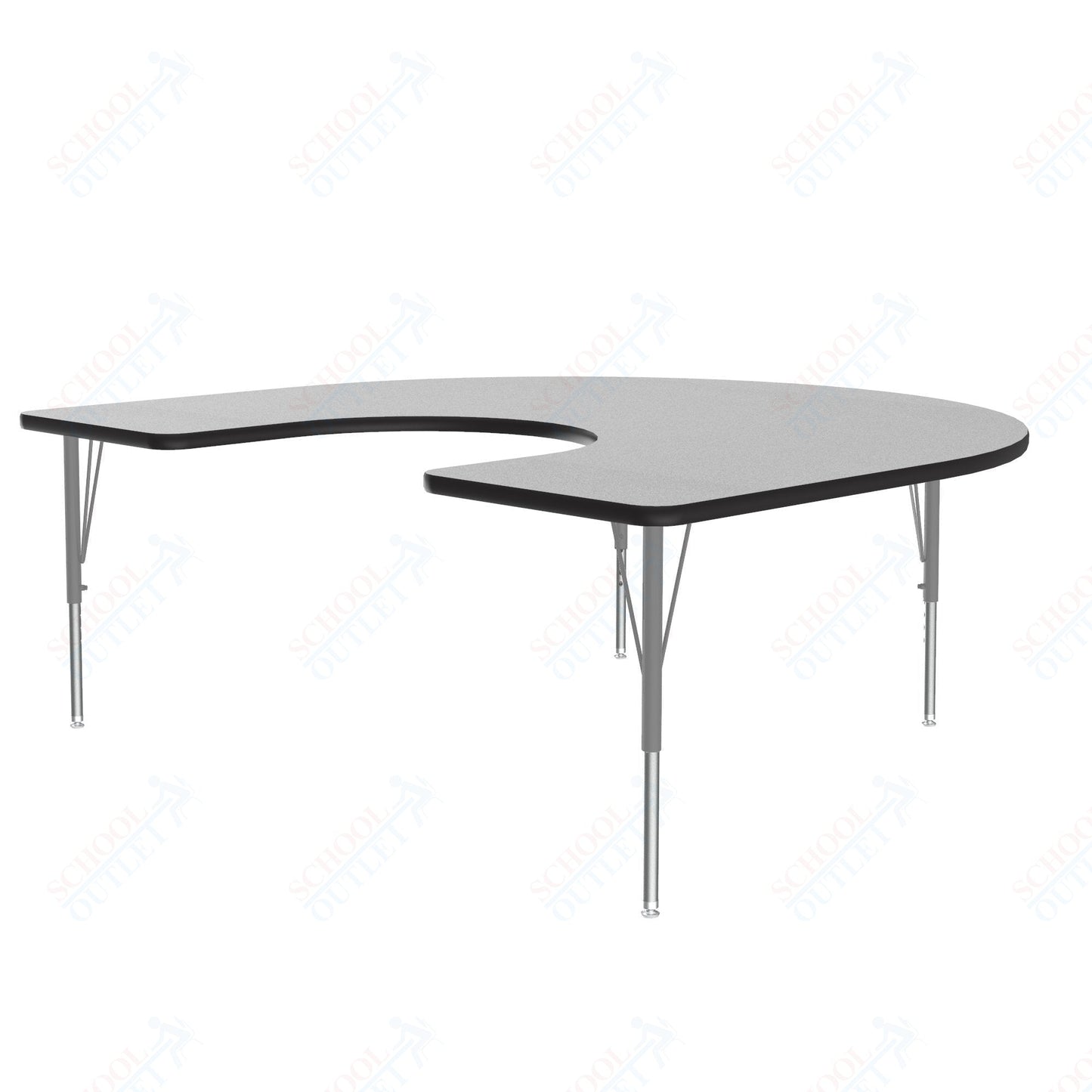 Correll Horseshoe Econoline Melamine Top Activity Tables 60"W x 66"L x 19 - 29"H Adjustable Height (COR - AM6066 - HOR - XX) - SchoolOutlet