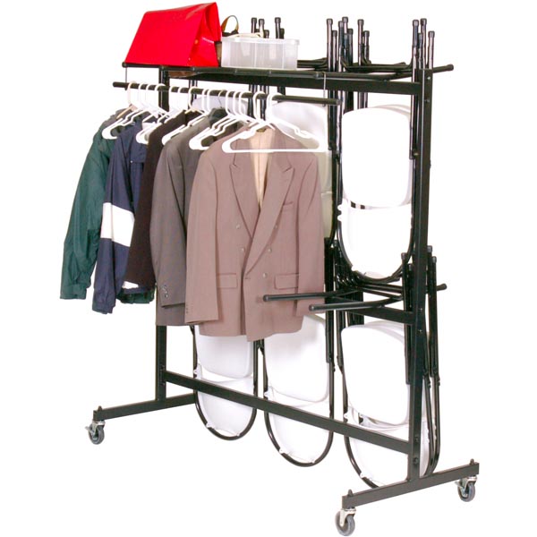 Correll - Hanging Folding Chair Cart with Coat Rack - 31" W x 68" L (C84 - C - 33) - SchoolOutlet