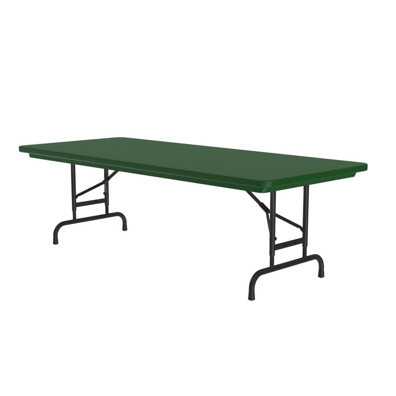 Correll - Commercial Blow - Molded Preschool Activity Plastic Folding Table - Adjustable Height - 30" W x 72" L x 17" - 27" H (RA3072S - XX) - SchoolOutlet