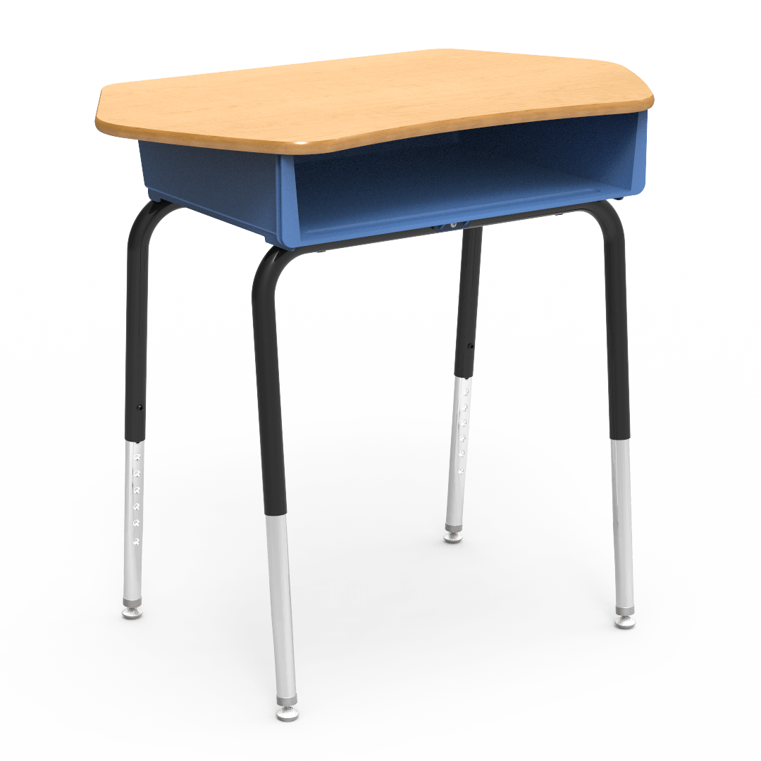 Virco 785CT - Student Desk with Collaborative Laminate Top 33"W x 20"D, Plastic Book Box and Adjustable Height Legs for Schools and Classrooms