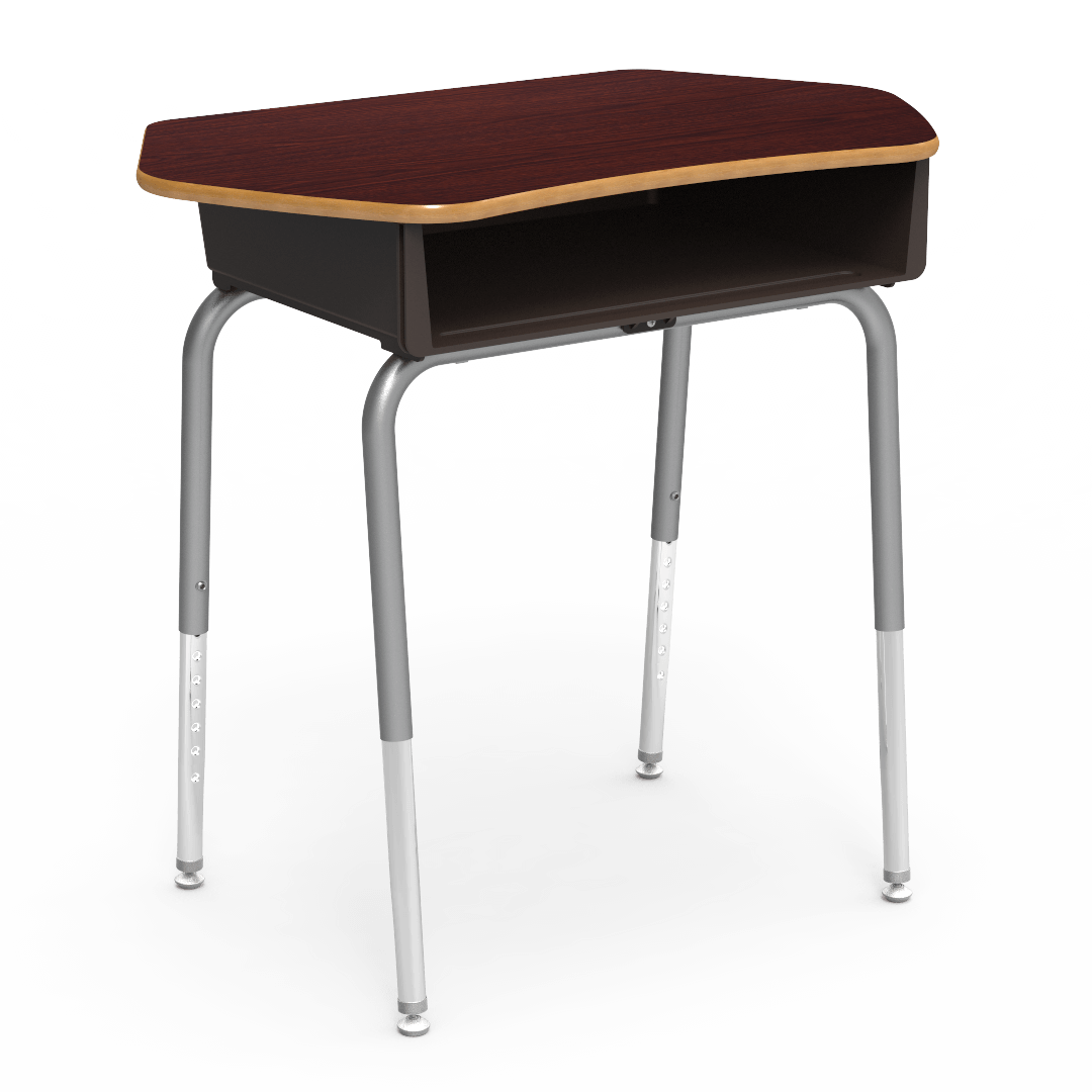 Virco 785CT - Student Desk with Collaborative Laminate Top 33"W x 20"D, Plastic Book Box and Adjustable Height Legs for Schools and Classrooms