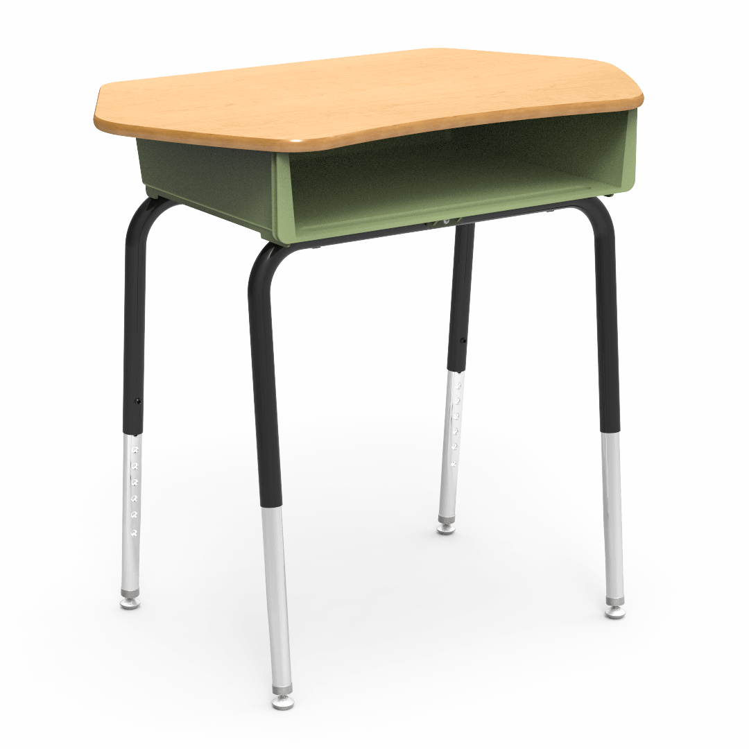 Virco 785CT - Student Desk with Collaborative Laminate Top 33"W x 20"D, Plastic Book Box and Adjustable Height Legs for Schools and Classrooms