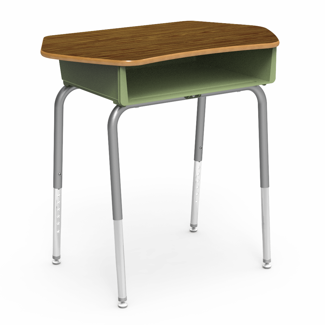 Virco 785CT - Student Desk with Collaborative Laminate Top 33"W x 20"D, Plastic Book Box and Adjustable Height Legs for Schools and Classrooms