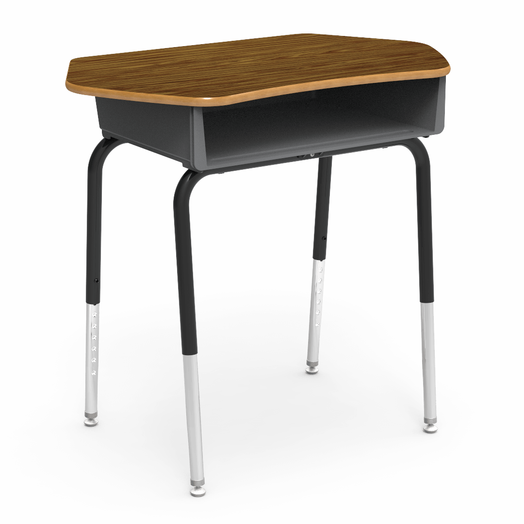 Virco 785CT - Student Desk with Collaborative Laminate Top 33"W x 20"D, Plastic Book Box and Adjustable Height Legs for Schools and Classrooms