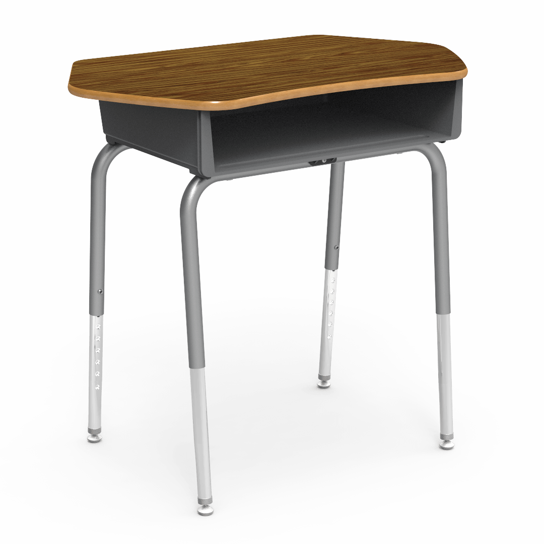 Virco 785CT - Student Desk with Collaborative Laminate Top 33"W x 20"D, Plastic Book Box and Adjustable Height Legs for Schools and Classrooms