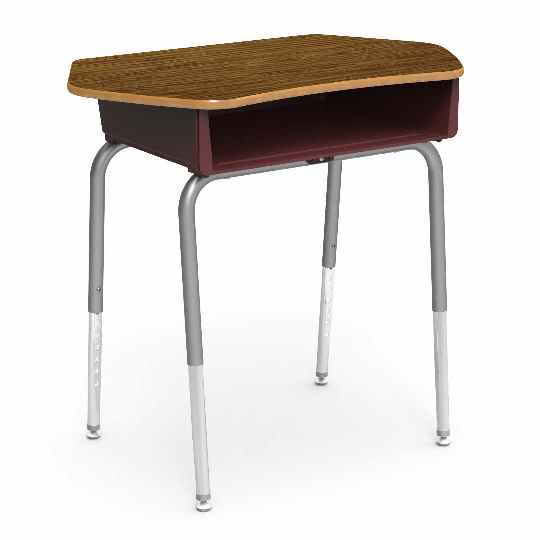 Virco 785CT - Student Desk with Collaborative Laminate Top 33"W x 20"D, Plastic Book Box and Adjustable Height Legs for Schools and Classrooms