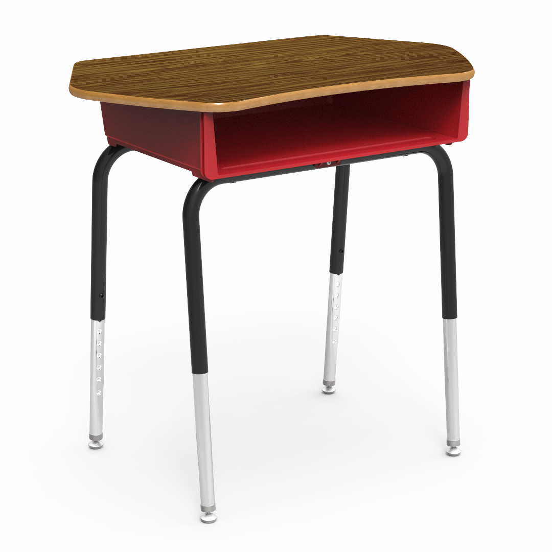 Virco 785CT - Student Desk with Collaborative Laminate Top 33"W x 20"D, Plastic Book Box and Adjustable Height Legs for Schools and Classrooms